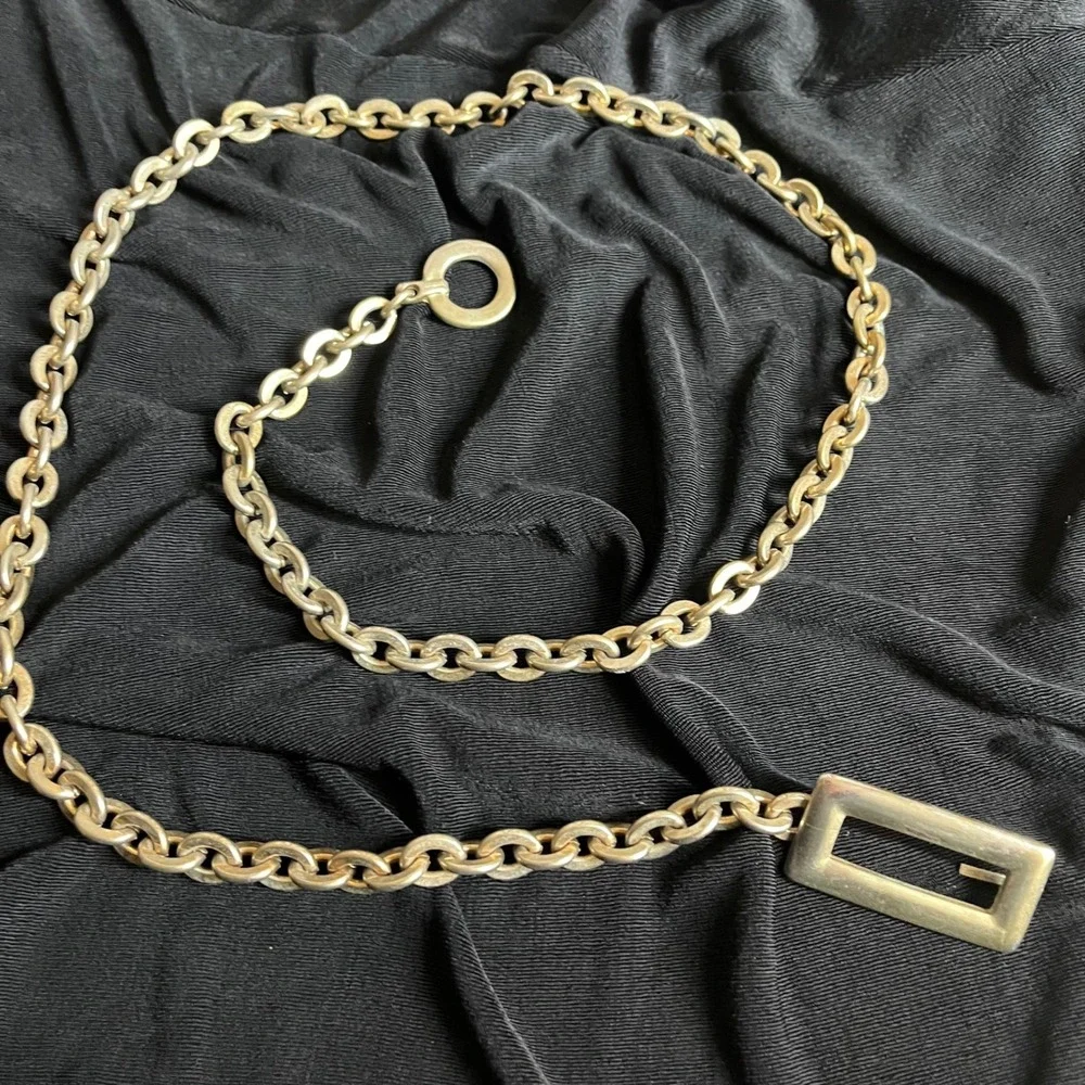 Vintage‎ Brutalist Chain Belt Necklace Convertible Statement Piece 40